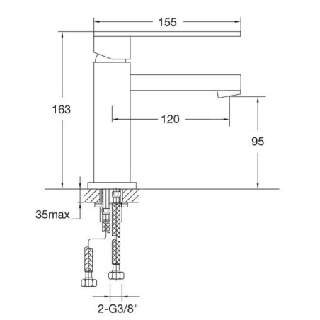 Steinberg 160 - Mitigeur de lavabo, noir mat 160 1010 S