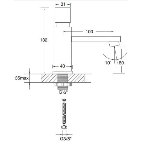 Steinberg 160 - Robinet de lavabo, noir mat 160 2500 S