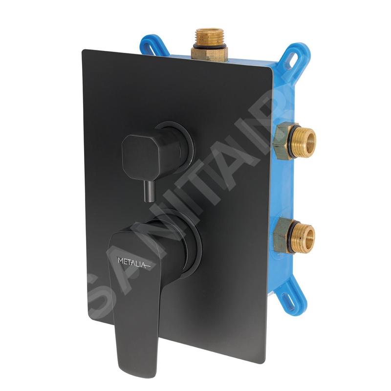 Novaservis Metalia 58 - Mitigeur encastré, pour 3 appareils, avec corps, noir BOX58051RX,5