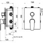 Novaservis Metalia 58 - Mitigeur encastré, pour 3 appareils, avec corps, noir BOX58051RX,5