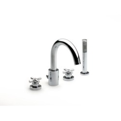 Roca Loft - Mitigeur sur le bord de baignoiregoire, installation 4 trous, chrome A5A0943C00