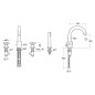 Roca Loft - Mitigeur sur le bord de baignoiregoire, installation 4 trous, chrome A5A0943C00
