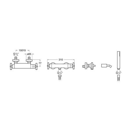 Roca Loft - Ensemble de douche avec thermostat, 1 jet, chrome A5A1343C00