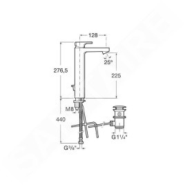 Roca L90 - Mitigeur de lavabo avec vidage Click-Clack, Cold Start, chrome A5A3G01C00