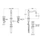 Roca Carmen - Mitigeur de lavabo avec vidage Click-Clack, installation 3 trous, chrome A5A444BC00
