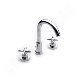 Roca Loft - Mitigeur de lavabo avec vidage, installation 3 trous, chrome A5A4443C00