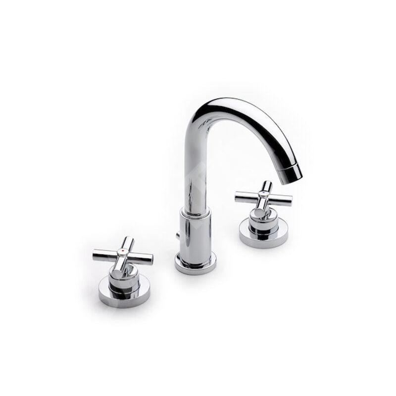Roca Loft - Mitigeur de lavabo avec vidage, installation 3 trous, chrome A5A4443C00
