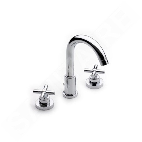 Roca Loft - Mitigeur de lavabo avec vidage, installation 3 trous, chrome A5A4443C00