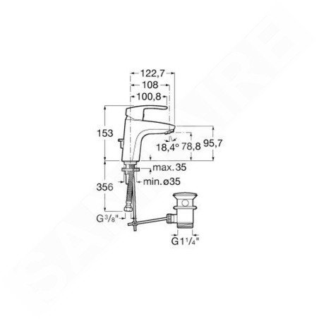 Roca Monodin-N - Mitigeur de lavabo avec vidage, Cold Start, chrome A5A3098C00