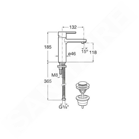 Roca Naia - Mitigeur de lavabo avec vidage Clic-Clack, Cold Start, chrome A5A3996C00