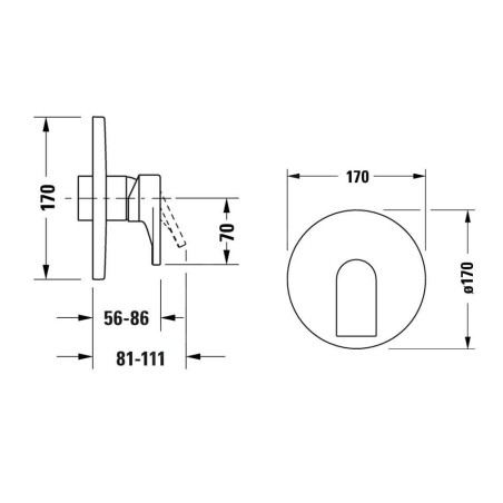 Duravit Tulum - Mitigeur de douche encastré, noir mat TU4210010046