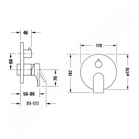Duravit Tulum - Mitigeur encastré pour 2 sorties, noir mat TU4210012046