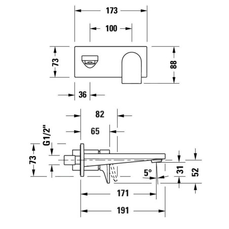 Duravit Tulum - Mitigeur de lavabo encastré, chrome TU1070004010