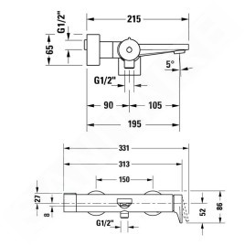 Duravit Tulum - Robinet de baignoire, noir mat TU5230000046