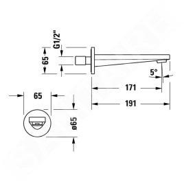 Duravit Tulum - bec déverseur pour baignoire, chrome TU5240010010
