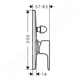 Hansgrohe Rebris E - Mitigeur de baignoire encastré, avec corps d’encastrement, noir mat 72458670