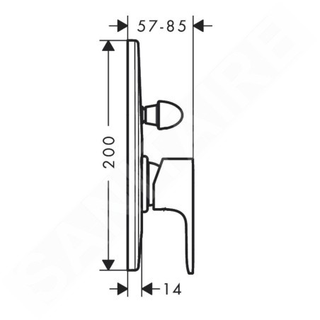 Hansgrohe Rebris E - Mitigeur de baignoire encastré, avec corps d’encastrement, noir mat 72458670