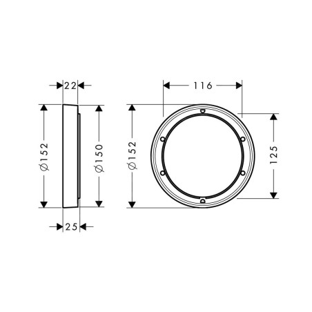 Hansgrohe Accessoires - Rosace de rallongement diamètre 150 mm, blanc mat 13597700