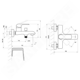 Ravak Flat - Mitigeur de baignoire, noir mat X070175
