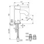 Ideal Standard CeraLine - Mitigeur de lavabo, noir satiné BC185XG