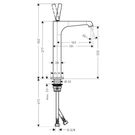 Axor Citterio E - Mitigeur pour lavabo, noir mat 36104670