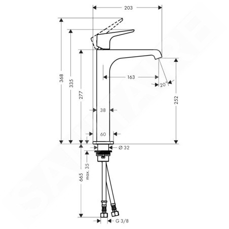Axor Citterio E - Mitigeur pour lavabo, noir mat 36113670