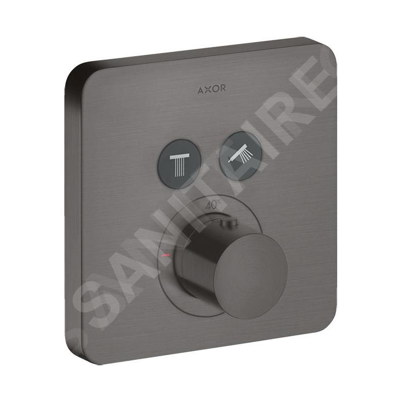 Axor ShowerSelect - Thermostat encastré pour 2 appareils, chrome noir brossé 36707340