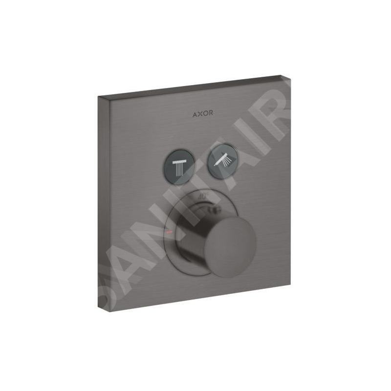 Axor ShowerSelect - Thermostat encastré pour 2 appareils, chrome noir brossé 36715340