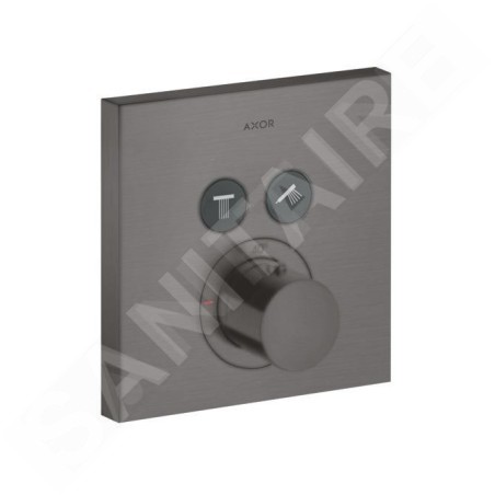 Axor ShowerSelect - Thermostat encastré pour 2 appareils, chrome noir brossé 36715340