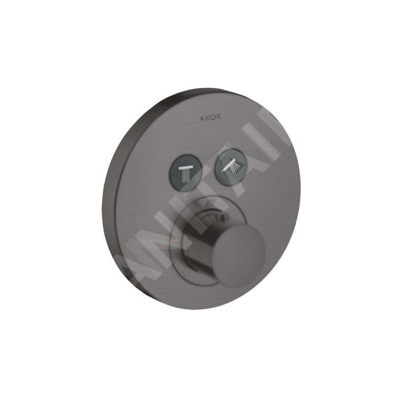 Axor ShowerSelect - Thermostat encastré pour 2 appareils, chrome noir brossé 36723340