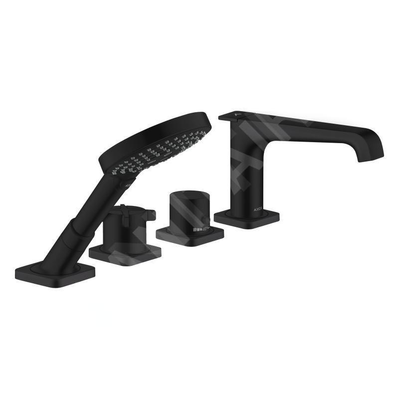 Axor Citterio E - Mitigeur thermostatique sur bord de la baignoire, installation par 4 trous, mat noir 36410670