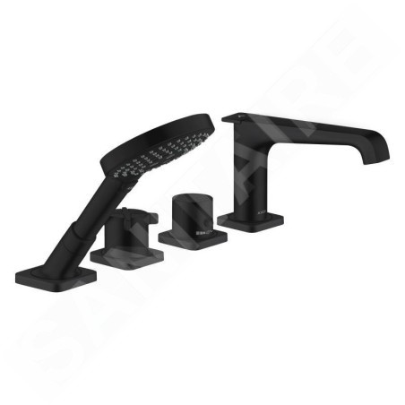 Axor Citterio E - Mitigeur thermostatique sur bord de la baignoire, installation par 4 trous, mat noir 36410670