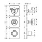 Axor Citterio E - Mitigeur thermostatique encastré, pour 3 appareils, noir mat 36704670