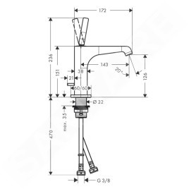 Axor Citterio E - Mitigeur de lavabo avec vidage, noir mat 36100670