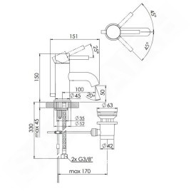 Steinberg 100 - Mitigeur de lavabo avec vidage, nickel brossé 100 1000 BN