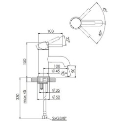 Steinberg 100 - Mitigeur de lavabo, nickel brossé 100 1010 BN
