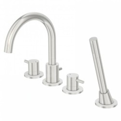Steinberg 100 - Mitigeur pour montage sur bord de baignoire, 4 trous, nickel brossé 100 2400 BN