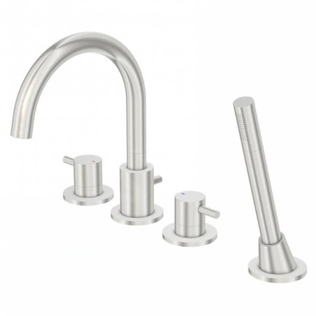 Steinberg 100 - Mitigeur pour montage sur bord de baignoire, 4 trous, nickel brossé 100 2400 BN