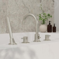 Steinberg 100 - Mitigeur pour montage sur bord de baignoire, 4 trous, nickel brossé 100 2400 BN
