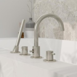 Steinberg 100 - Mitigeur pour montage sur bord de baignoire, 4 trous, nickel brossé 100 2400 BN