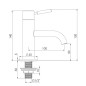 Steinberg 100 - Robinet de lavabo, nickel brossé 100 2500 BN