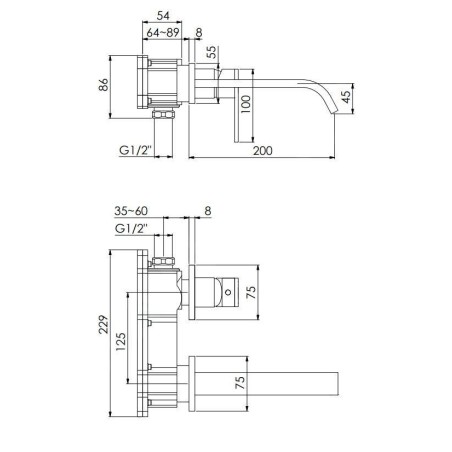 Steinberg 135 - Mitigeur de lavabo encastré, 2 trous, nickel brossé 135 1814 3 BN