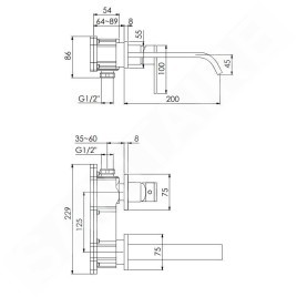 Steinberg 135 - Mitigeur de lavabo encastré, 2 trous, rose gold 135 1814 3 RG