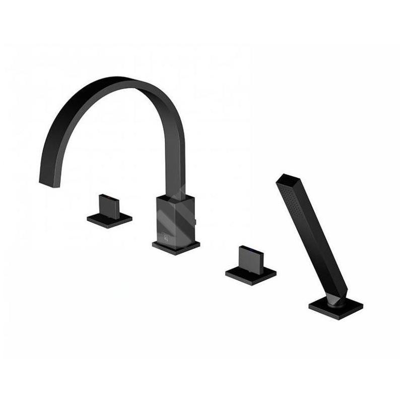Steinberg 135 - Mitigeur pour montage sur bord de baignoire, 4 trous, noir mat 135 2402 S