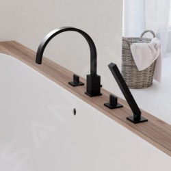 Steinberg 135 - Mitigeur pour montage sur bord de baignoire, 4 trous, noir mat 135 2402 S