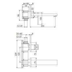Steinberg 160 - Mitigeur de lavabo encastré, 2 trous, nickel brossé 160 1814 3 BN