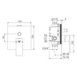 Steinberg 160 - Mitigeur encastré pour 2 sorties, rose gold 160 2103 3 RG