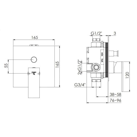 Steinberg 160 - Mitigeur encastré pour 2 sorties, rose gold 160 2103 3 RG