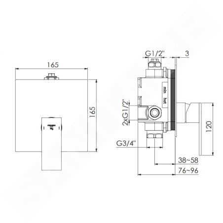 Steinberg 160 - Mitigeur de douche encastré, nickel brossé 160 2243 3 BN