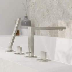 Steinberg 160 - Mitigeur pour montage sur bord de baignoire, 4 trous, nickel brossé 160 2402 BN